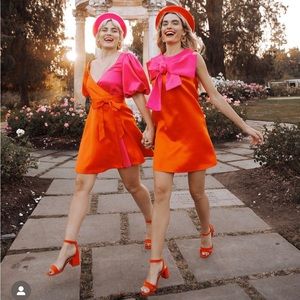 OfficiallyQuigley Amazon The Drop Oversized Bow Mini Dress Orange Size Medium